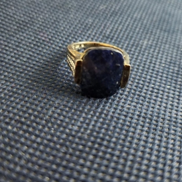 Natural sapphire Ring Blue Gemstone14k Gold Vermeil over Sterling Silver